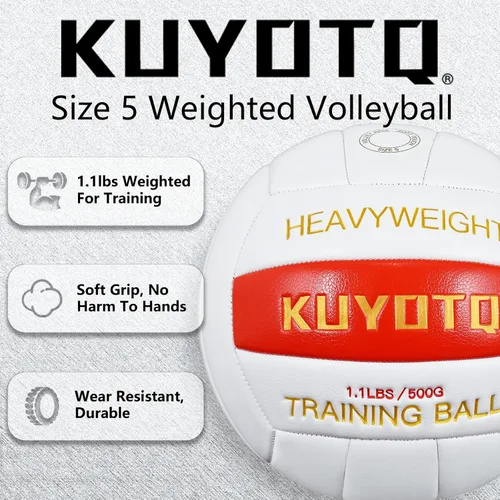 Vista 4 de 1.1lbs/500g Weighted Heavy Volleyball For Setters Serve Trainer Setter Weighted Volleyball Training Equipment Size 5 Thickened Surface Soft Leather
