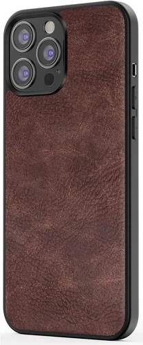 Vista 8 de Compatible con iPhone 13 Pro Max, funda delgada de piel sintética vintage a prueba de golpes, ligera, de poliuretano termoplástico suave, carcasa