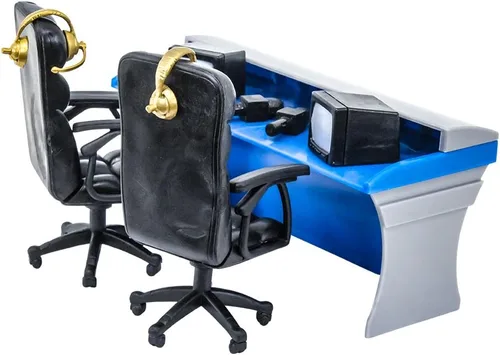 Vista 2 de Ultimate Blue & Gray - Juego de mesa de comentarista para figuras de acción de lucha libre