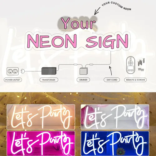 Vista 4 de Letrero LED de neón personalizado con apellido para bodas, letreros luminosos personalizados para decoración de pared y habitación, fiesta