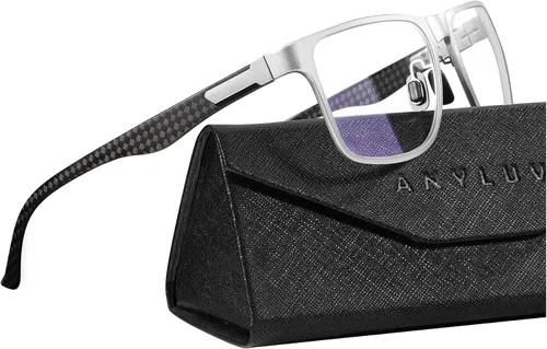 Vista 31 de ANYLUV Blue Light Glasses Men, Relieve Eyestrain and Eye Protection, Al-Mg Metal Computer Blue Light Blocking Glasses