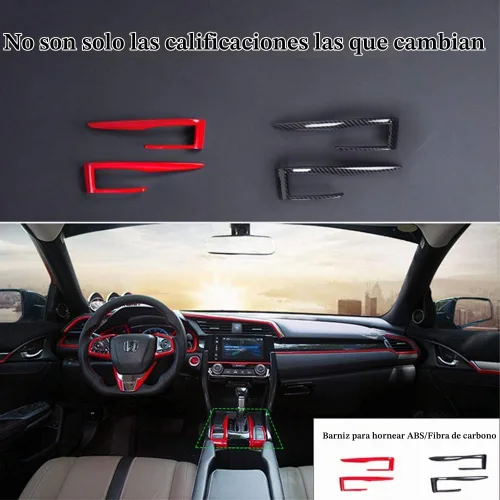 Vista 6 de XITER Panel de engranajes de fibra de carbono y plástico ABS, decoración de caja de cambios, accesorios para Honda 10th Civic 2016 2017 2018 2019