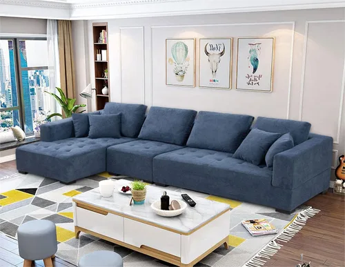 Vista 16 de KEVINSPACE Juego de sofá modular de 3 piezas de 111.5 pulgadas, juego de muebles de sala de estar, sofá moderno con reposapiés, asientos otomanos