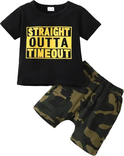 Vista 65 de Conjunto de ropa de verano para bebé y niño, camiseta de manga corta de algodón, pantalones cortos de dinosaurios, conjunto de ropa para niño