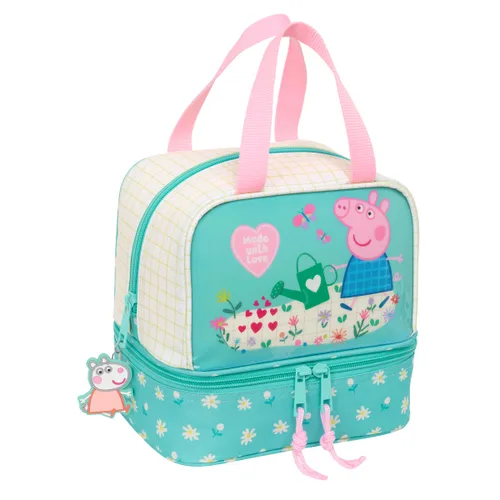 Vista 2 de Portameriendas Peppa Pig Pretty flowers Amarillo Menta 20 x 20 x 15 cm