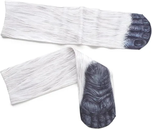 Vista 3 de Calcetines de patas de animales, loco diseño en 3D de patas de gatos, perros y tigres. Divertido regalo navideño para mujer u hombre adultos