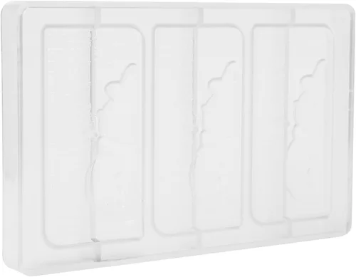 Vista 3 de CM 3914 Louis Amado - Molde de policarbonato transparente para chocolate con 3 cavidades para tabletas de muñeco de nieve, cada una de 2.756 in x