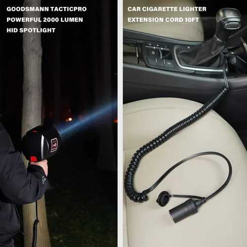 Vista 2 de GOODSMANN HID - Foco de barco de 12 V CC con cable de extensión para encendedor de cigarrillos de coche de 10 pies