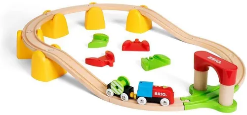 Vista 6 de BRIO World 33710 - Mi primer tren de batería ferroviario Juego de 25 piezas de tren de madera para niños pequeños Incluye accesorios y pistas