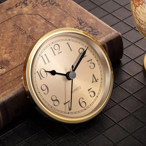 Vista 3 de Hicarer Reloj de cuarzo de 90 mm (3 1/2 pulgadas) con inserción/ajuste con número arábigo (dorado)