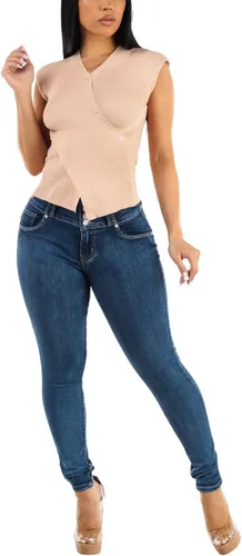 Vista 2 de Moda Xpress - Jeans ajustados con levantamiento de glúteos y cintura alta para mujer