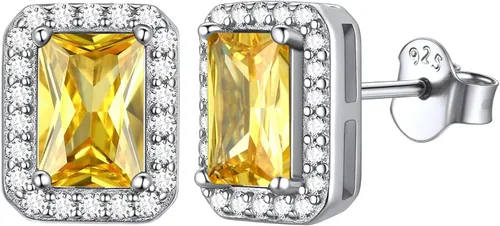 Vista 29 de ChicSilver Aretes de piedra natal para mujer de plata de ley 925