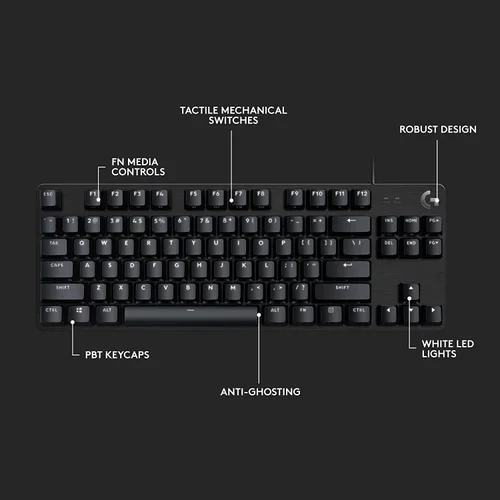 Vista 7 de Logitech Teclado mecánico para juegos G413 TKL SE teclado retroiluminado compacto con interruptores mecánicos táctiles antifantasma compatible