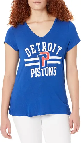 Vista 55 de Ultra Game Camiseta de mujer NBA Oficial con cuello en V y strass de manga corta