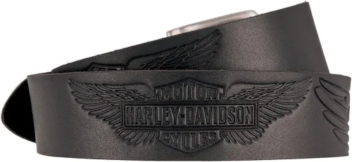 Vista 2 de Harley-Davidson HDMBT11334-BLK - Cinturón de piel para hombre, color negro
