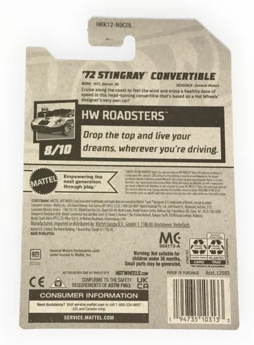 Vista 2 de Hot Wheels '72 Stingray Convertible, HW Roadsters 8/10 [Plata] 132/250