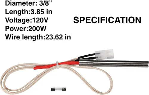 Vista 2 de GRILLME Kit de encendido de varilla caliente de repuesto para parrillas de pellets de madera Traeger
