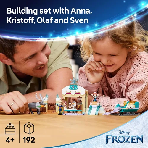 Vista 2 de LEGO Disney Frozen Anna's Sleigh Adventure Building Toy Set - Juguete de Frozen para niños pequeños con 2 minidolls de princesa de Disney, juego