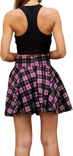 Vista 5 de BRUBOBO - Falda corta a cuadros, de estilo gótico o de colegiala, ideal para disfraz o cosplay para mujer