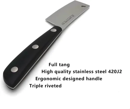 Vista 4 de Cuchillo para Queso - MATTSTONE HILL Cuchilla para Queso, Cortador de Queso Duro, Acero Inoxidable Premium, Mango Negro