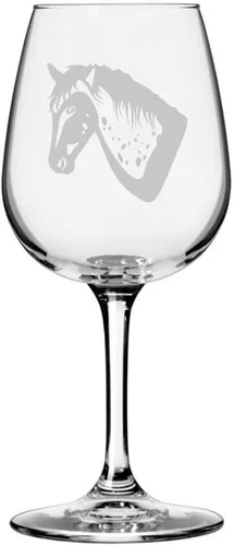 Vista 11 de Abaco Barb Body Horse - Copa de vino grabada multiusos (12.75 onzas) Unique Gifts for Horse Lovers, Personalized Wine Glasses, All-Purpose