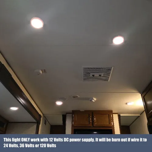 Vista 9 de Facon luz LED de techo de 12 vatios para RV con interruptor para casa rodante, rámper, botes, de 5 pulgadas