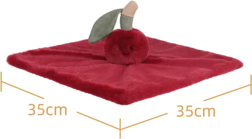 Vista 7 de Apricot Lamb Manta suave de cereza Loveys para bebés, manta de seguridad de 13.8 pulgadas