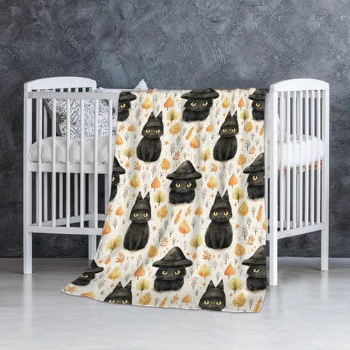 Vista 50 de Manta de Halloween para bebé, diseño de calabaza, fantasma, telaraña, súper suave, manta acogedora para recién nacido, manta de recepción para bebé