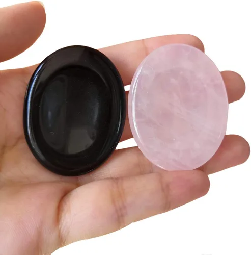 Vista 8 de Piedra calmante para el pulgar, en forma de gota, para relajar el estrés y curación con cristal Reiki, cabe en la palma de la mano