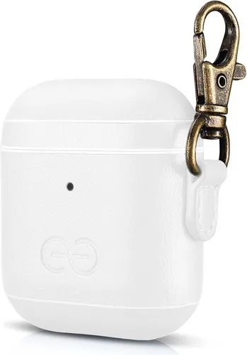 Vista 13 de Dreem Om - Funda para estuche con clip para llavero compatible con AirPods 1 y 2, funda de cuero vegano para Airpods para hombres y mujeres, Negro