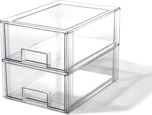 Vista 13 de BINO Cajones de almacenamiento apilables, pequeños - transparentes THE CRATE COLLECTION Contenedores de almacenamiento con cajones