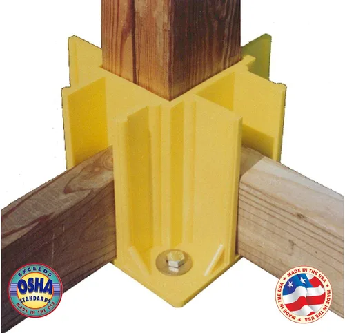 Vista 7 de Safety Boot SB024-B - Base de barandilla amarilla compatible con OSHA con ranuras para puntera (24 unidades)