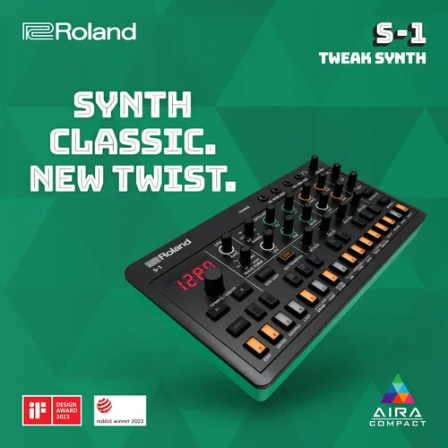 Vista 9 de Roland AIRA Compact S-1 Tweak Synth Micro polisintetizador ultraportátil con herramientas avanzadas Control de sonido D-Motion