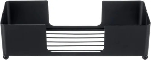 Vista 5 de MyGift Soporte Moderno de Metal Negro Mate Comercial de Sobremesa para Toallas de Papel Plegadas, Bandeja Dispensadora de Servilletas Desechables