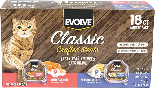 Vista 10 de Evolve Comida clásica hecha a mano con receta de pollo para gatos (paquete de 15)