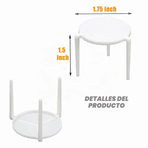 Vista 3 de Fit Meal Prep Paquete de 200 soportes para guardar pizza, trípode de plástico blanco para contenedores de restaurantes, cajas de catering y servicio