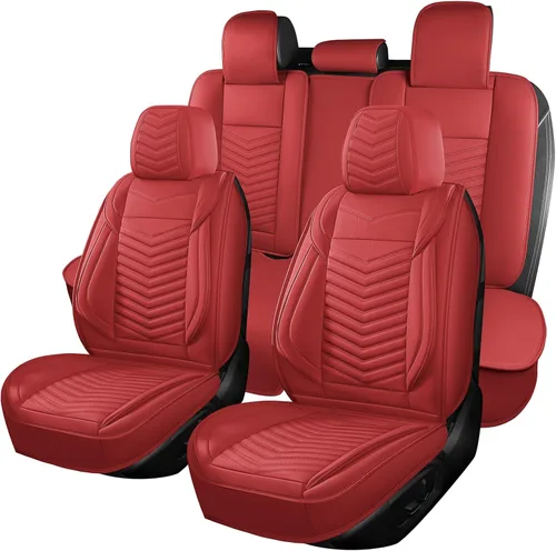 Vista 13 de HChengkikz - Fundas de asiento de automóvil, transpirables e impermeables de piel sintética para automóviles, funda de asiento universal
