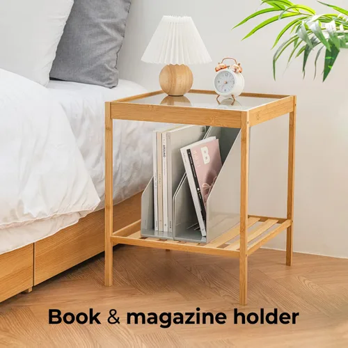 Vista 6 de carrotez Portaarchivos de revista con frente abierto, estante de plástico para revistas, organizadores verticales de archivos para escritorio