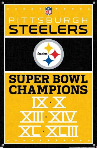 Vista 4 de Trends International NFL Pittsburgh Steelers - Póster de pared de Champions 13, 14.72 x 22.37 pulgadas, paquete de póster premium y alfiler
