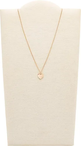 Vista 2 de Fossil Collar de cadena con dije de acero inoxidable grabado chapado para mujer