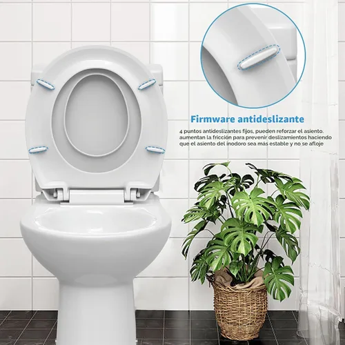 Vista 2 de Asiento de inodoro redondo con asiento de entrenamiento para ir al baño integrado, asiento de inodoro para niños pequeños, asiento y funda magnética