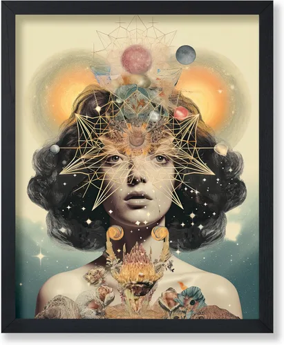 Vista 15 de Poster Master Póster OVNI – Impresión de mujer enmascarada – Arte extraterrestre – Arte surrealista – Arte de ciencia ficción – Regalo para hombres