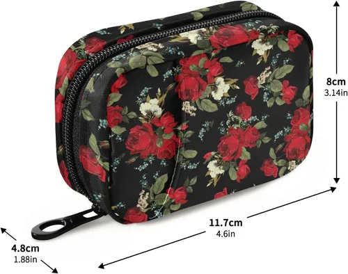 Vista 4 de Pastillero con patrón floral, contenedor de píldoras portátil semanal para 7 días, organizador de píldoras, soporte para suplementos vitamínicos
