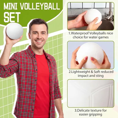 Vista 2 de Jexine Mini voleibol 4 pulgadas inflable voleibol conjunto con bomba