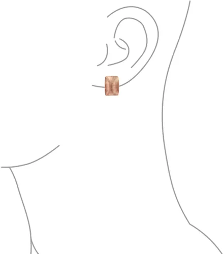 Vista 3 de Casual trenzado trenzado cable cuerda raya ancho medio aro clip en pendientes para mujeres orejas no perforadas plata rosa oro amarillo tono plateado
