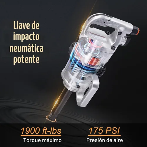 Vista 2 de ERGOMASTER Pistola de Llave de Impacto Neumática de 1 Pulgada de Alto Torque, Juego de Llave de Impacto Neumática de Servicio Pesado con Mango en D