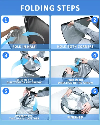 Vista 5 de Parasol de 4 capas para parabrisas, ajuste personalizado, tela 240T