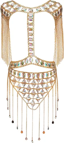 Vista 10 de Cadena corporal sexy para mujer Dorado