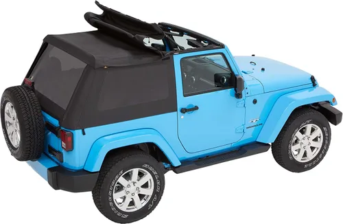 Vista 13 de Bestop 56852-35 Toldo de diamante negro Trektop para Jeep Wrangler JK 2 puertas 2007-2018
