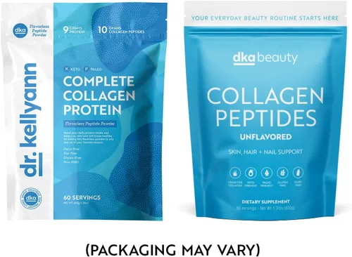Vista 3 de Dr. Kellyann Péptidos de colágeno en polvo sin sabor (60 porciones) - Alimentado con pasto, apto para dieta keto y paleo, sin OMG, sin gluten, 1